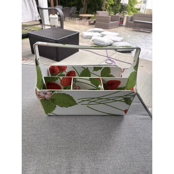 Vintage Retro Mid Century 60's Melmac Strawberry Serving Caddy Cottagecore - Picture 4 of 7